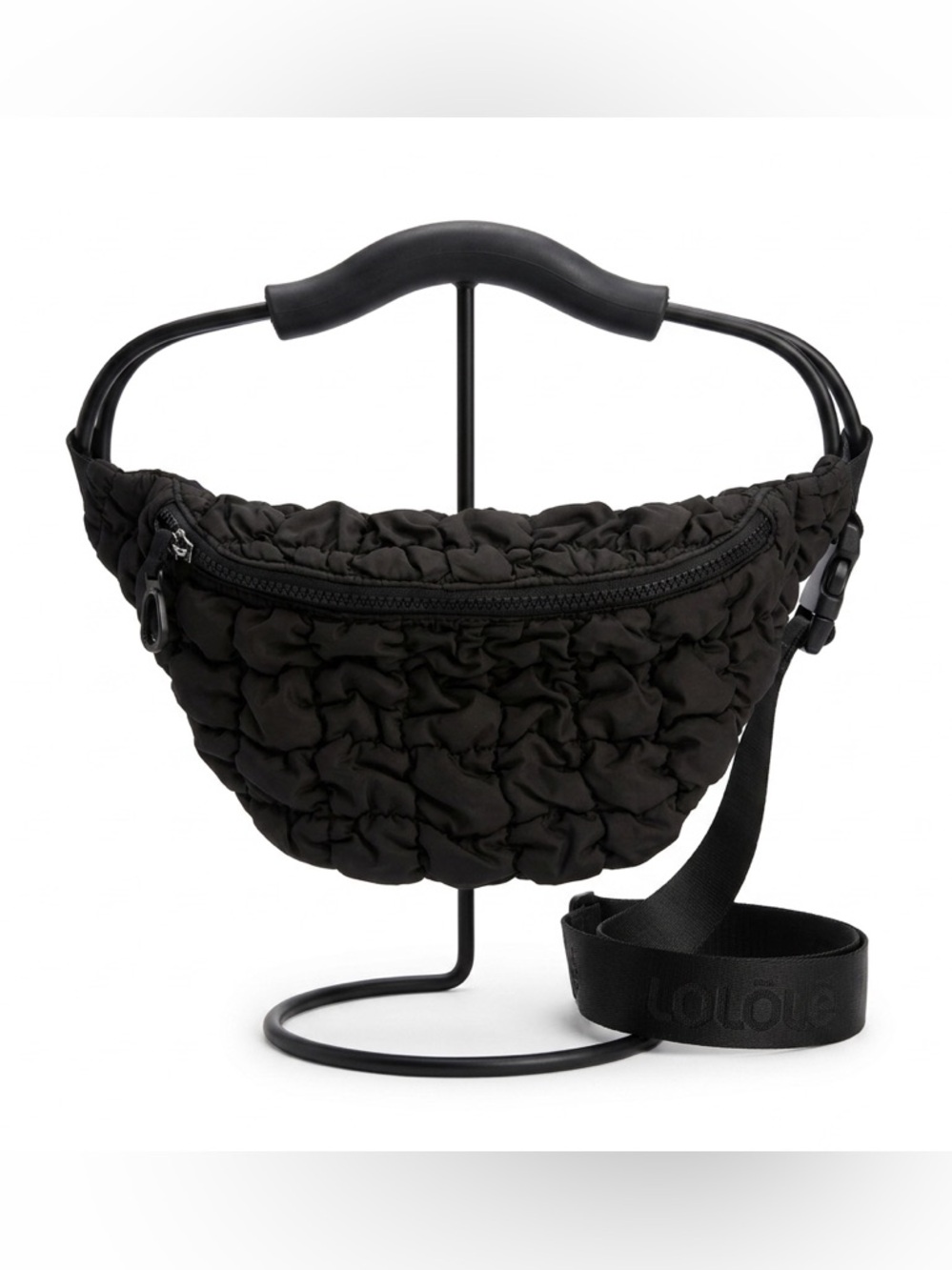Lole Black Quilted Waist Bag Fanny Pack
